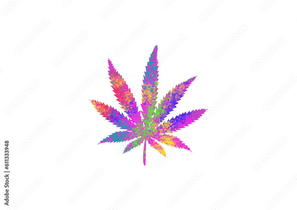 Watercolor Abstract weed leaf, Colorful cannabis Illustration, marijuana leaf Drawing, pot, ganja, Cannabis, weed, marijuana, PNG, Transparent
