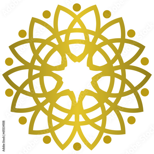 Beautiful ornament mandala with gold color