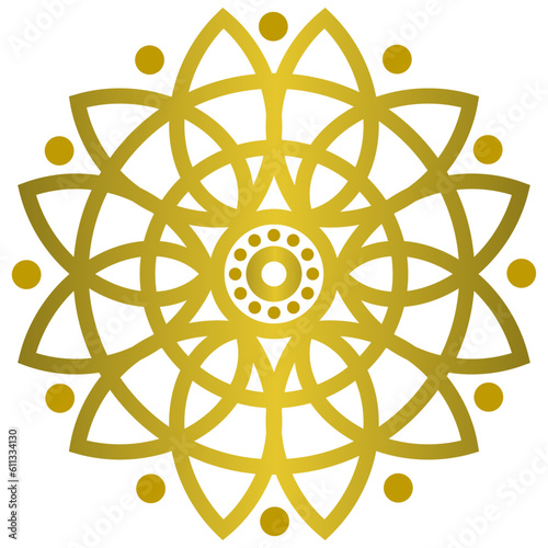 Beautiful ornament mandala with gold color
