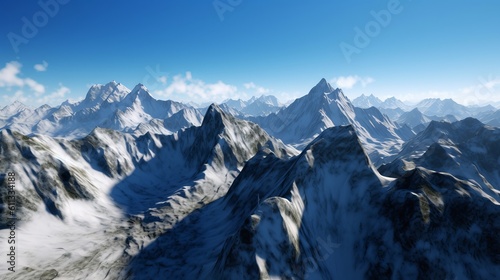 Majestic Snow-Capped Mountain Vista  Awe-Inspiring HD Image Capturing the Rugged Beauty of Nature  swiss mountains in winter  Generative AI