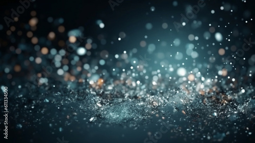 Bokeh light lights effect background. White dust light. Christmas background of shining dust Christmas glowing light bokeh confetti and spark overlay texture for your design. Generative ai.