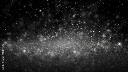 Bokeh light lights effect background. White dust light. Christmas background of shining dust Christmas glowing light bokeh confetti and spark overlay texture for your design. Generative ai.