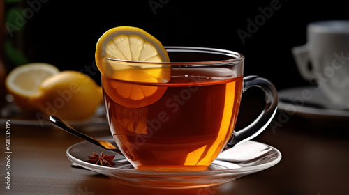 tea and lemon slice. generative ai