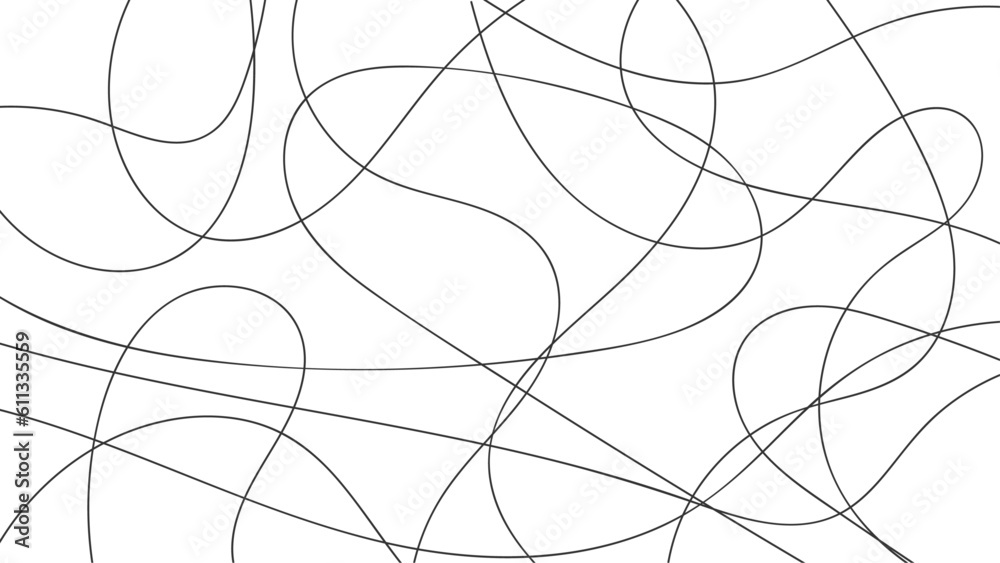 Gray scribble random line isolated on white background. Chaos pattern. Abstract texture. Random chaotic lines. Intricate wallpaper. Hand drawn dynamic scrawls. Black and white illustration. Gray scribble random line isolated on white background. Chaos pattern. Abstract texture. Random chaotic lines. Intricate wallpaper. Hand drawn dynamic scrawls. Black and white illustration.