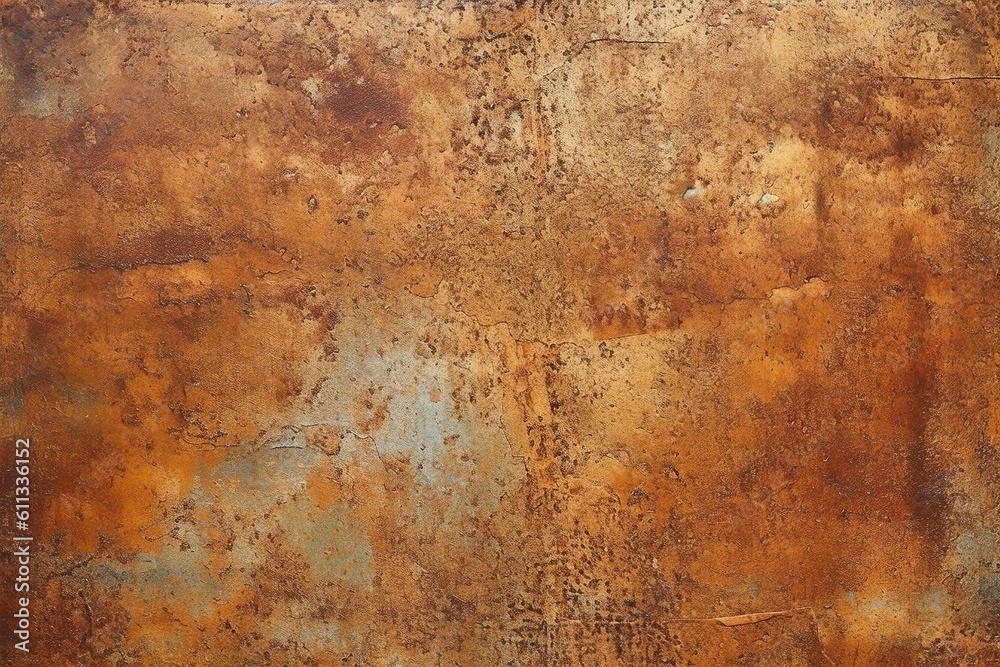 Rusted Brass Metal Background Texture created with Generative AI technology
