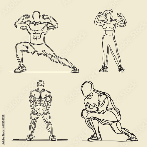 Gym Trainer sketch vector silhouette