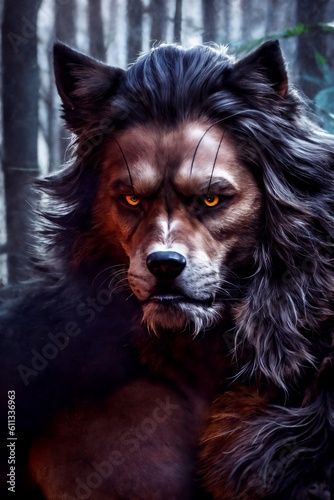 Werewolf concept art created with Generative AI technology © magann