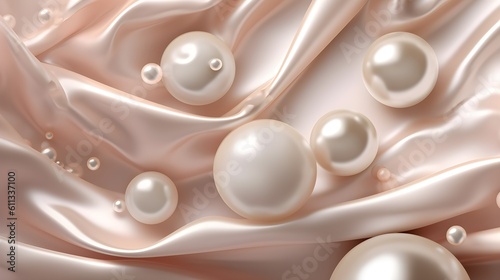 Shimmering silk mirage, foil-kissed pearl background
