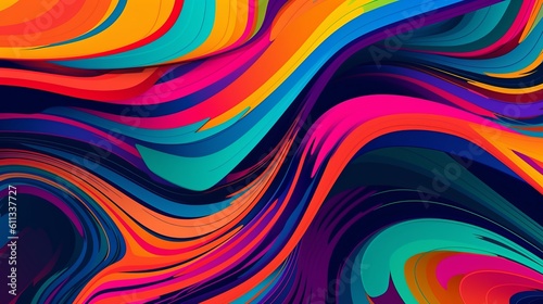 abstract colorful background with waves, background with vibrant colors, Generative AI