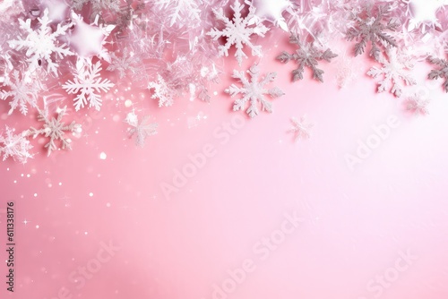 winter snowflakes background with generative ai