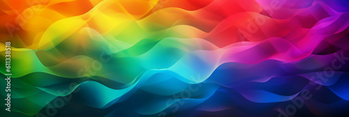 abstract bright rainbow blurred background with gradient pattern, banner, generative AI