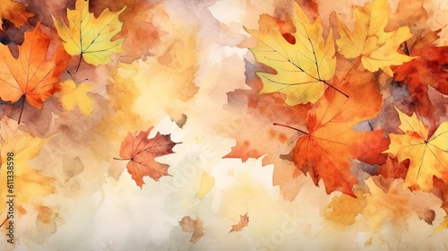 Autumn Leaves Watercolor Texture