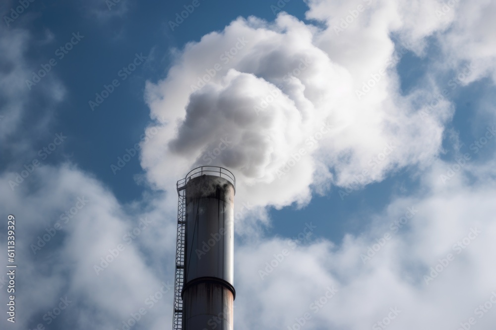 close-up of smokestack, with smoke and fumes billowing out, created with generative ai close-up of smokestack, with smoke and fumes billowing out, created with generative ai