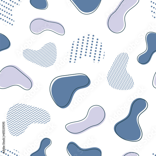 Spots with different texture modern abstract seamless pattern