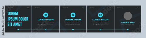carousel or microblog slide template for social media post. dark color theme social media template