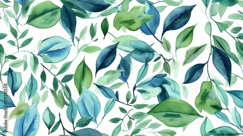 Organic Watercolor Leafy Pattern