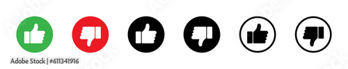 Thumb up, thumb down icon. Like, dislike icons. Social media icon