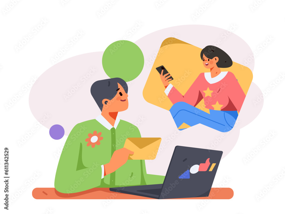 Communicate with consultants flat vector character concept operation hand drawn illustration
Communicate with consultants flat vector character concept operation hand drawn illustration