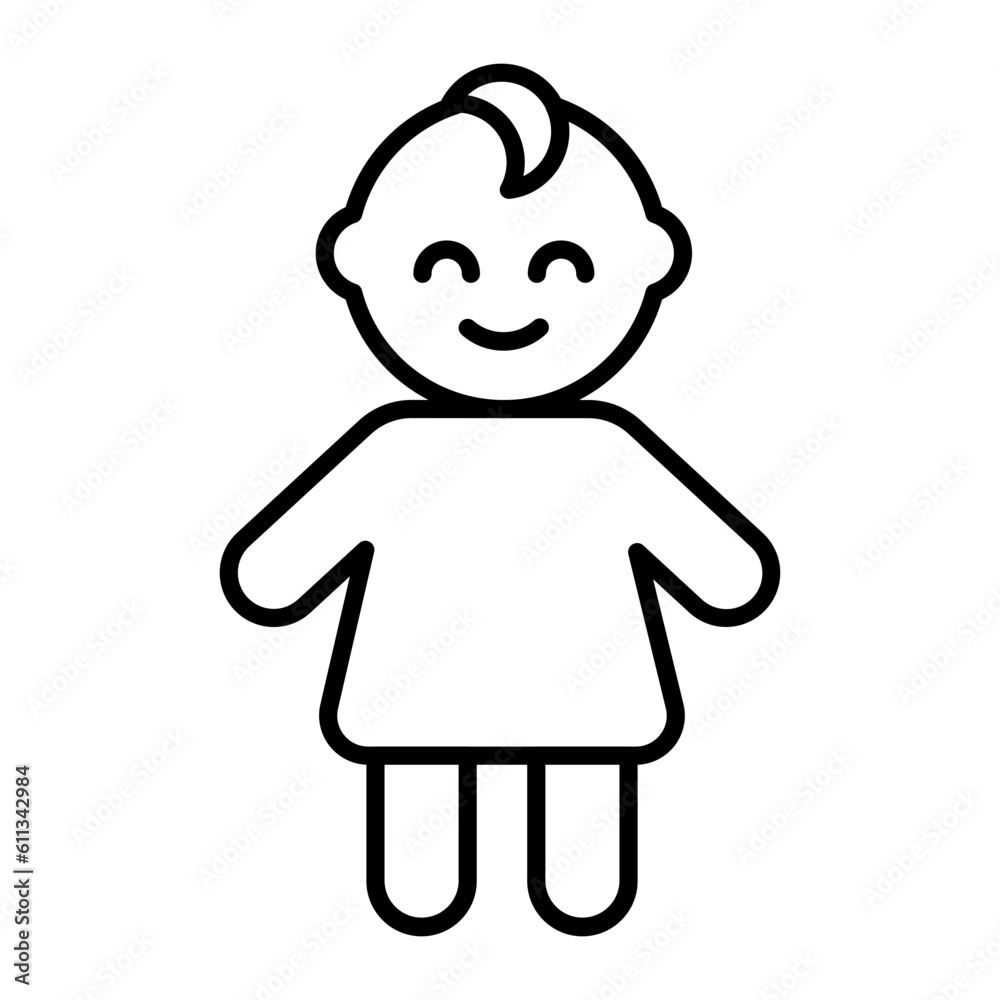 Baby Boy Thin Line Icon Baby Boy Thin Line Icon