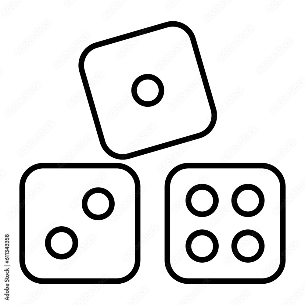 Dices Thin Line Icon Dices Thin Line Icon