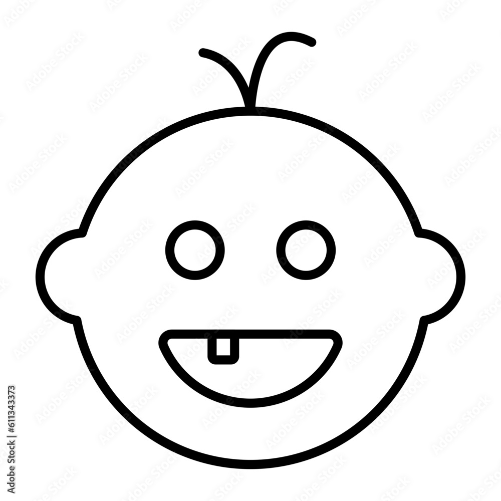 Fototapeta premium First Teeth Thin Line Icon