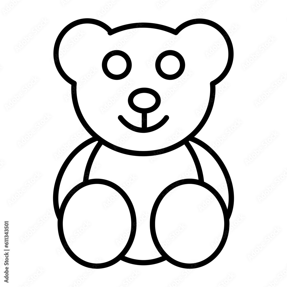 Teddy Bear Thin Line Icon Teddy Bear Thin Line Icon