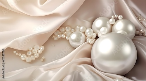 A mesmerizing ımage of silk and foil luxury pearl background