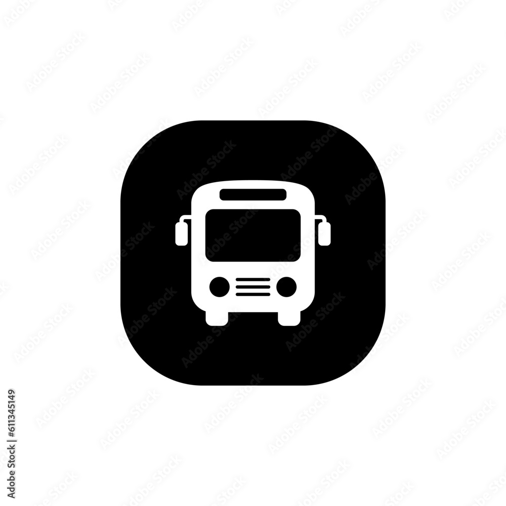 Bus icon vector isolated on square background Bus icon vector isolated on square background