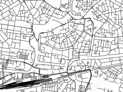 Vector road map of the city of  Leeuwarden Centrum in the Netherlands on a white background.