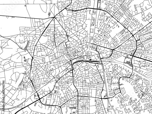 Vector road map of the city of Apeldoorn Centrum in the Netherlands on a white background.