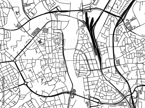Vector road map of the city of  Maastricht Centrum in the Netherlands on a white background.