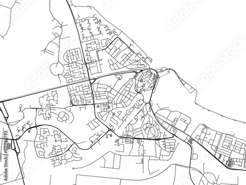 Vector road map of the city of  Delfzijl in the Netherlands on a white background. photo