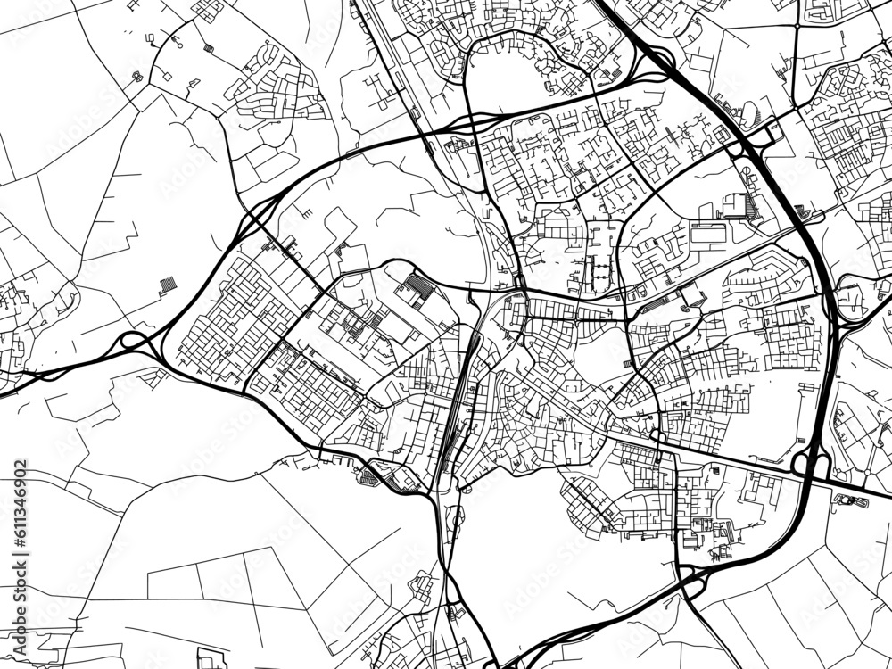 Vector road map of the city of Den Bosch in the Netherlands on a white background. Vector road map of the city of Den Bosch in the Netherlands on a white background.