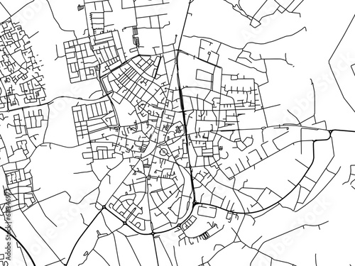 Vector road map of the city of  Valkenswaard in the Netherlands on a white background.