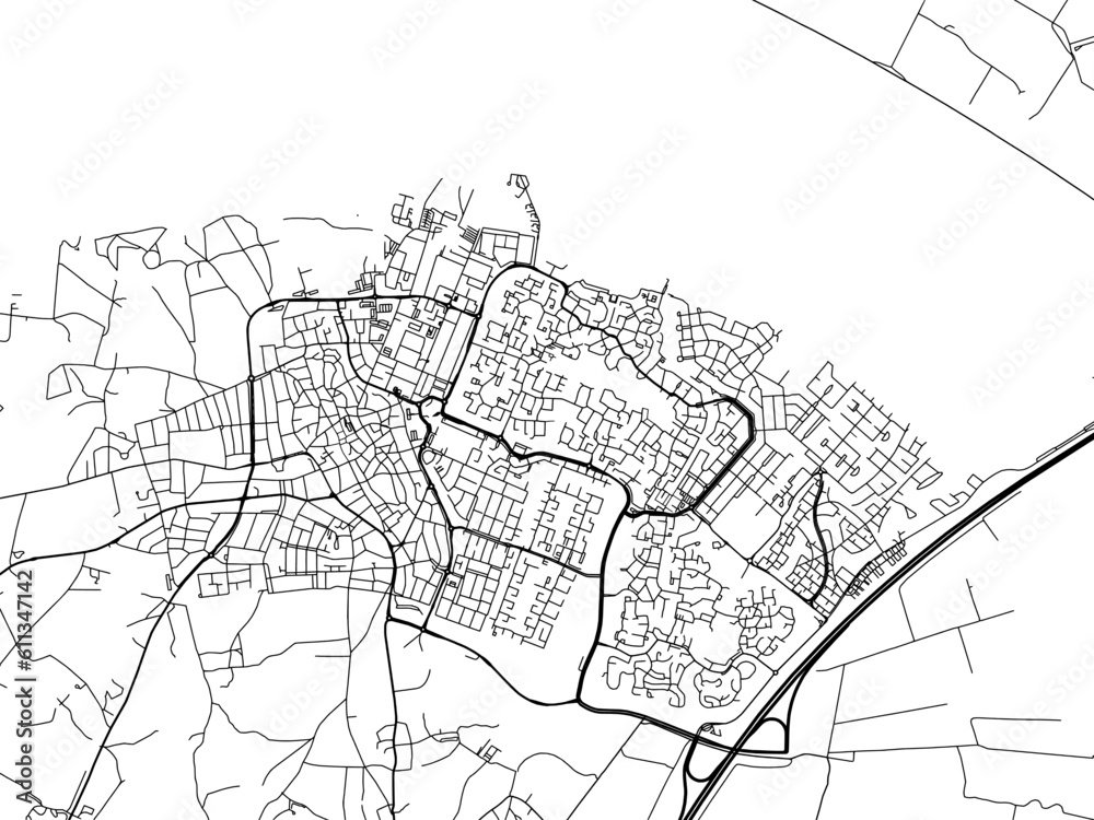Obraz premium Vector road map of the city of Huizen in the Netherlands on a white background.