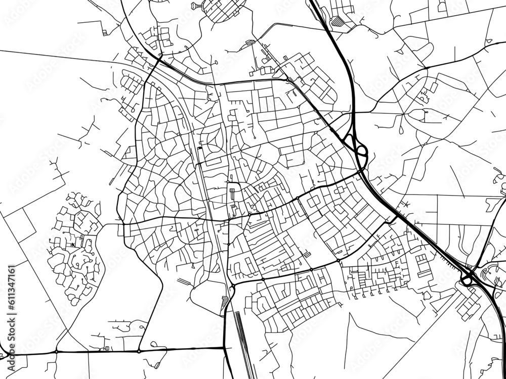 Fototapeta premium Vector road map of the city of Bussum in the Netherlands on a white background.