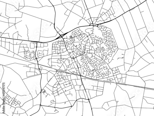 Vector road map of the city of  Deurne in the Netherlands on a white background. photo