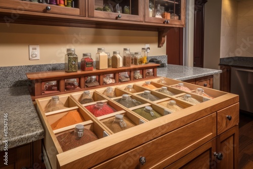 custom-built cooking station with a variety of spices and seasonings  perfect for experimenting  created with generative ai