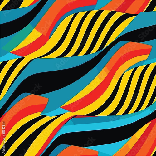 Seamless Colorful Abstract Zebra Pattern.Seamless pattern of Abstract Zebra in colorful style. Add color to your digital project with our pattern!