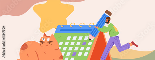 Sign in people flat vector concept operation hand drawn illustration
