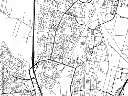 Vector road map of the city of  Nieuwegein in the Netherlands on a white background.