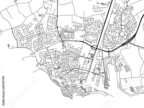 Vector road map of the city of  Vlissingen in the Netherlands on a white background.