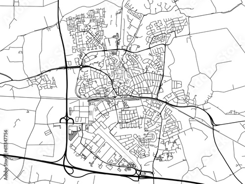Vector road map of the city of  Goes in the Netherlands on a white background.