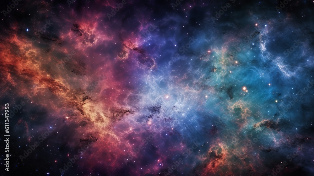 Embark on a cosmic journey with ultra detail HD backgrounds that transport you to the vastness of outer space. The scene unveils a breathtaking view of distant galaxies, Generative AI
