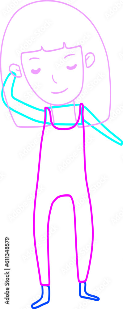 Abstract doodle hyperbolic person with a big head Abstract doodle hyperbolic person with a big head