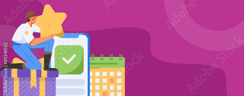 Sign in people flat vector concept operation hand drawn illustration
