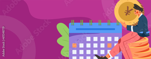 Sign in people flat vector concept operation hand drawn illustration
