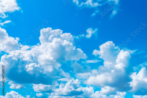 Blue sky and clouds background. Generative Ai.