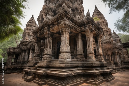 ancient temple, with intricate carvings and towering columns, that has stood the test of time, created with generative ai