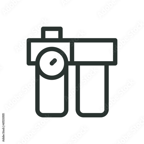 Air filter regulator lubricator isolated icon, compressed air filter vector icon with editable stroke